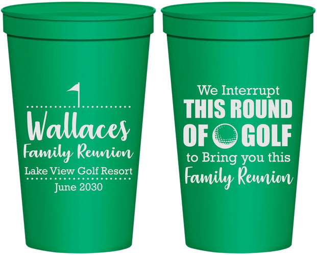 Personalized Family Reunion 22 oz Stadium Cups - Golf | 160048