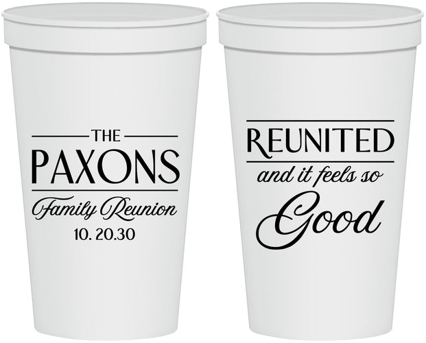 Personalized Family Reunion 22 oz Stadium Cups - Reunited Feels So Good | 160052