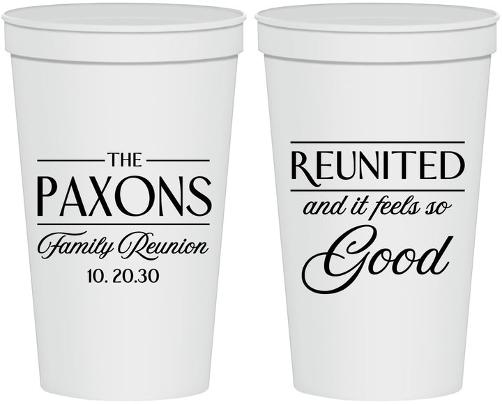 Personalized Family Reunion 22 oz Stadium Cups - Reunited Feels So Good | 160052