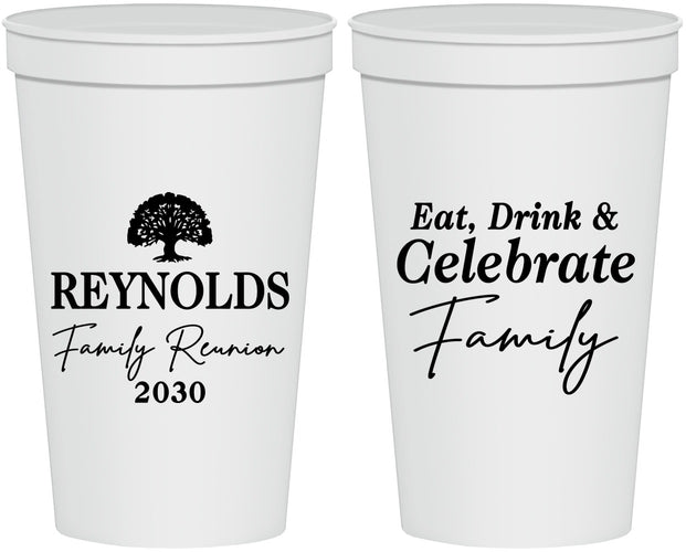Personalized Family Reunion 22 oz Stadium Cups - Eat Drink Celebrate | 160053