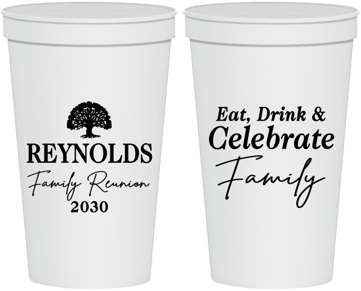 Personalized Family Reunion 22 oz Stadium Cups - Eat Drink Celebrate | 160053