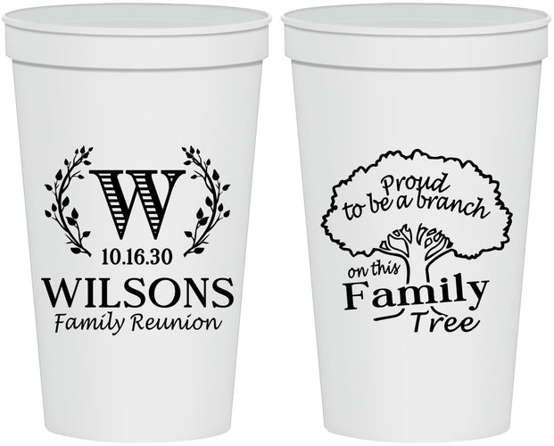 Personalized Family Reunion 22 oz Stadium Cups - Monogram Tree | 160056