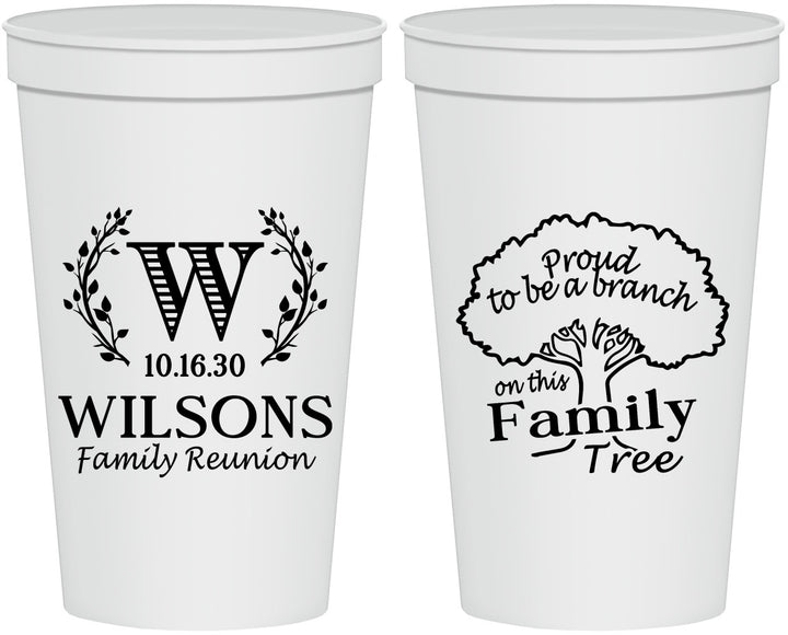 Personalized Family Reunion 22 oz Stadium Cups - Monogram Tree | 160056
