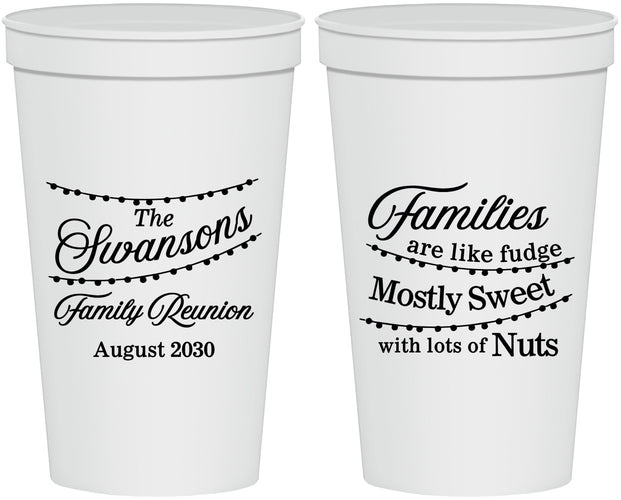 Personalized Family Reunion 22 oz Stadium Cups - String Lights | 160059