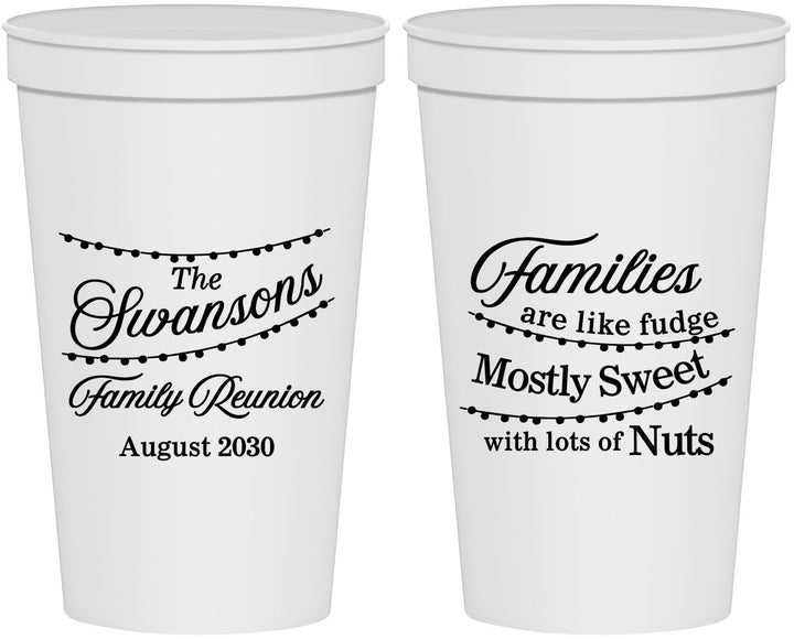 Personalized Family Reunion 22 oz Stadium Cups - String Lights | 160059