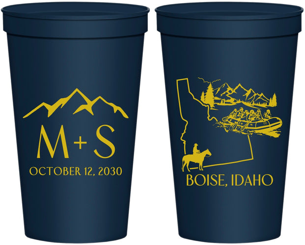 Personalized Wedding 22 oz Stadium Cups - Idaho | 161