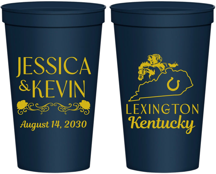 Personalized Wedding 22 oz Stadium Cups - Kentucky | 166