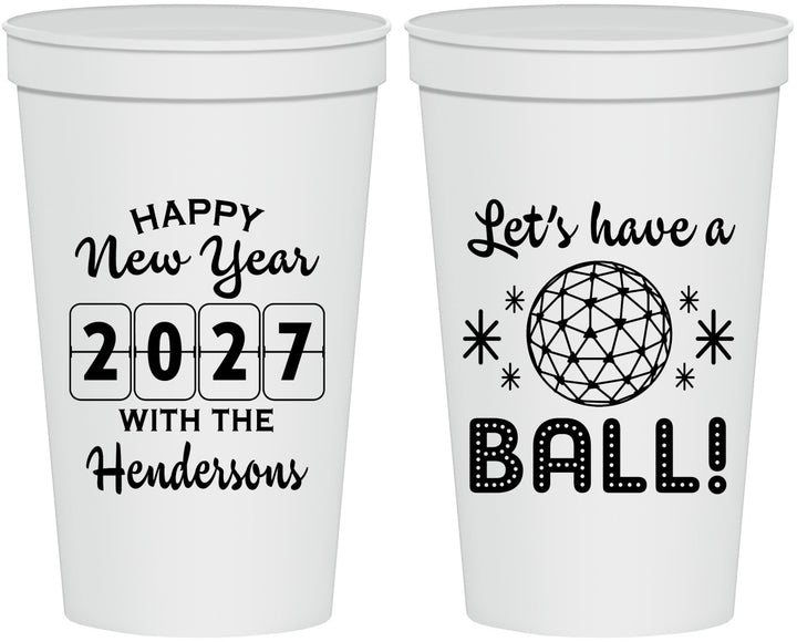 Personalized New Years 22 oz Stadium Cups - 2027 Lets Have A Ball | 170001