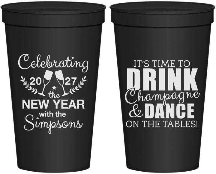 Personalized New Years 22 oz Stadium Cups - 2027 Drink Dance | 170002