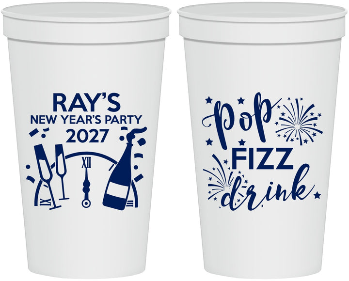 Personalized New Years 22 oz Stadium Cups - 2027 Pop Fizz Drink | 170007