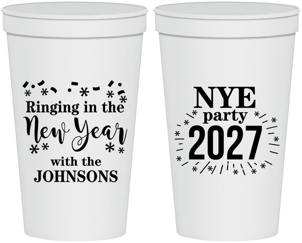 Personalized New Years 22 oz Stadium Cups - 2027 Ringing In | 170013