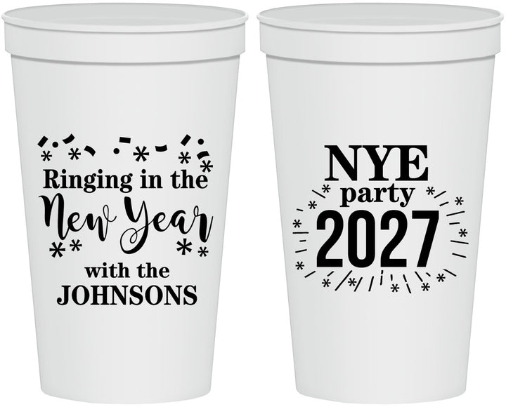 Personalized New Years 22 oz Stadium Cups - 2027 Ringing In | 170013