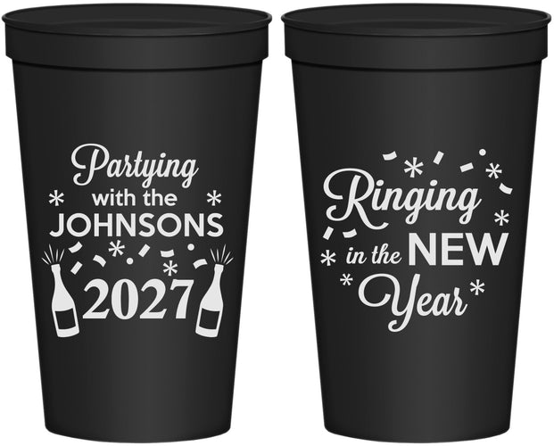 Personalized New Years 22 oz Stadium Cups - 2027 Ringing In | 170014