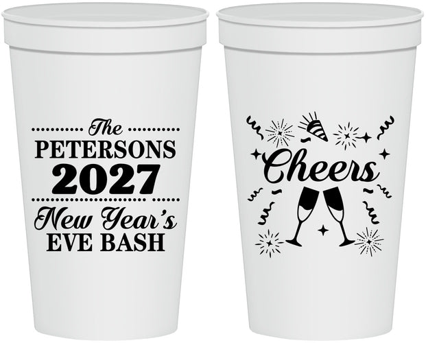 Personalized New Years 22 oz Stadium Cups - 2027 Cheers | 170017