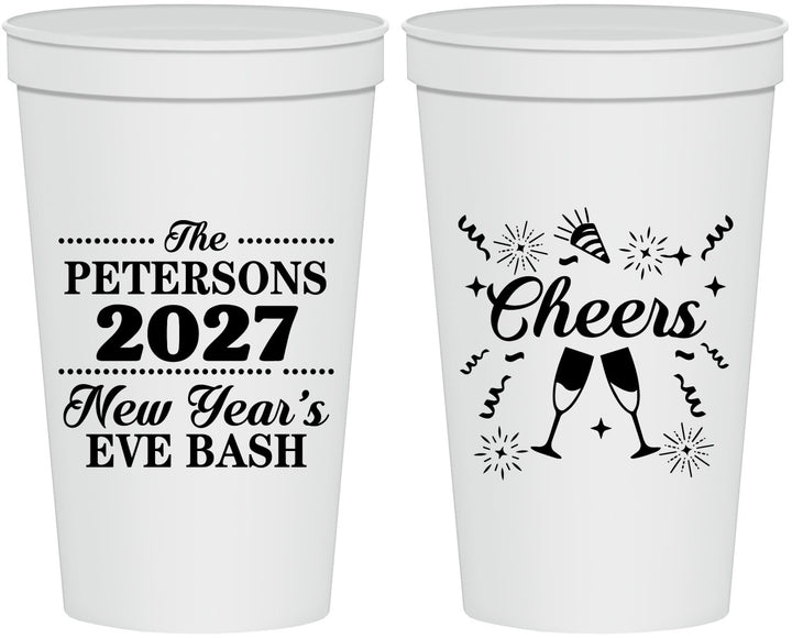 Personalized New Years 22 oz Stadium Cups - 2027 Cheers | 170017