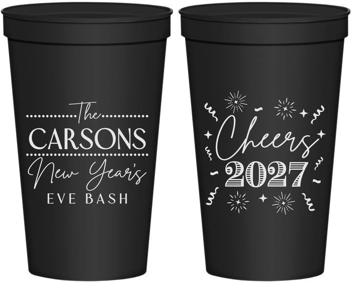 Personalized New Years 22 oz Stadium Cups - 2027 Cheers | 170018