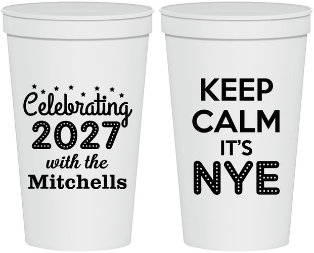 Personalized New Years 22 oz Stadium Cups - 2027 Nye | 170025