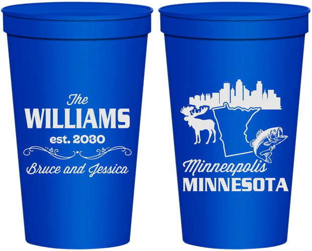 Personalized Wedding 22 oz Stadium Cups - Minnesota | 172