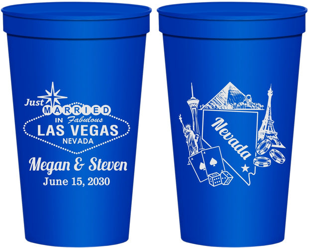 Personalized Wedding 22 oz Stadium Cups - Nevada | 177