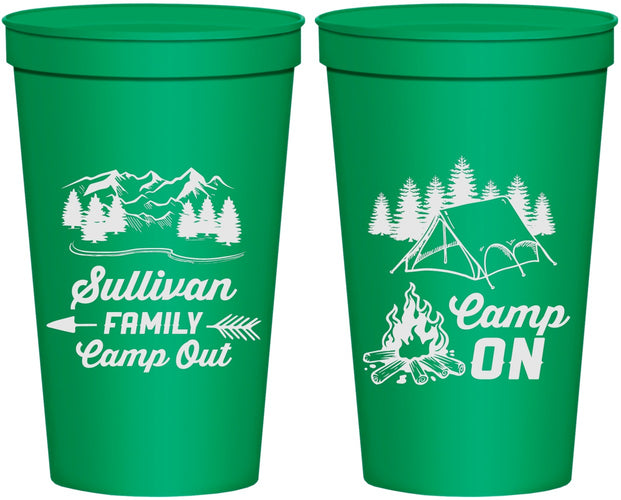 Personalized Family Vacation 22 oz Stadium Cups - Family Camp Out | 180019
