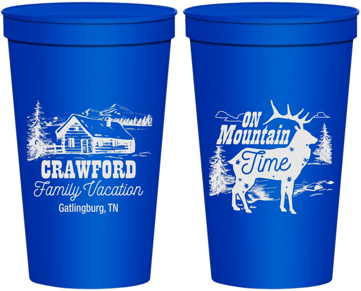 Personalized Family Vacation 22 oz Stadium Cups - Mountain | 180027