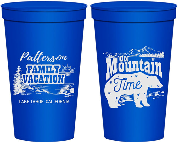 Personalized Family Vacation 22 oz Stadium Cups - Mountain | 180028