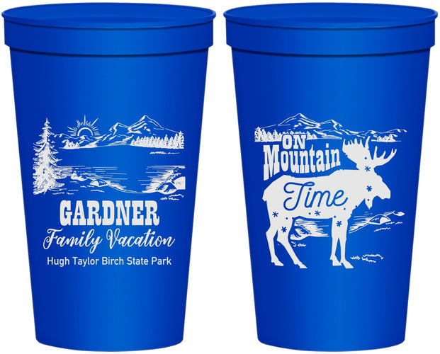 Personalized Family Vacation 22 oz Stadium Cups - Mountain | 180029