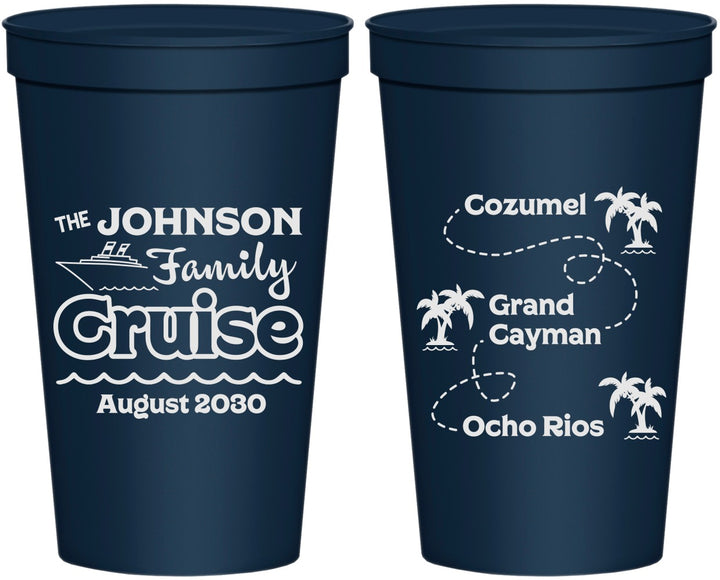 Personalized Family Vacation 22 oz Stadium Cups - Cruise Ship | 180035