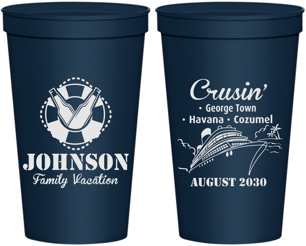 Personalized Family Vacation 22 oz Stadium Cups - Cruisin Ship | 180039