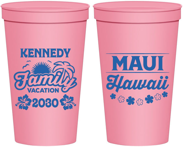 Personalized Family Vacation 22 oz Stadium Cups - Hawaii | 180040