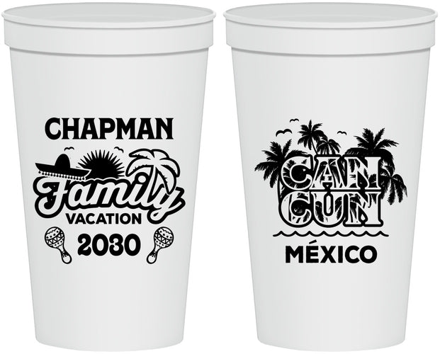 Personalized Family Vacation 22 oz Stadium Cups - Cancun | 180042