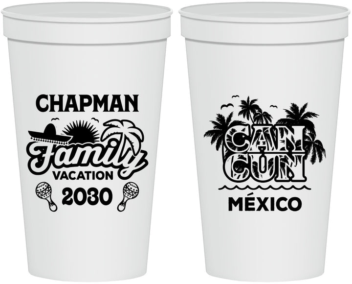 Personalized Family Vacation 22 oz Stadium Cups - Cancun | 180042