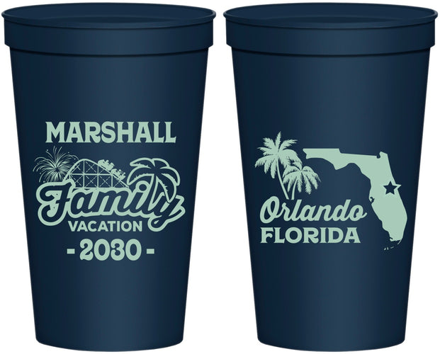 Personalized Family Vacation 22 oz Stadium Cups - Orlando | 180043
