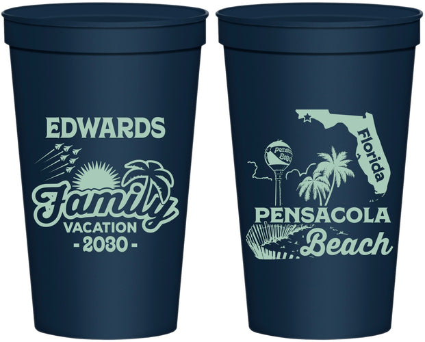 Personalized Family Vacation 22 oz Stadium Cups - Florida | 180044