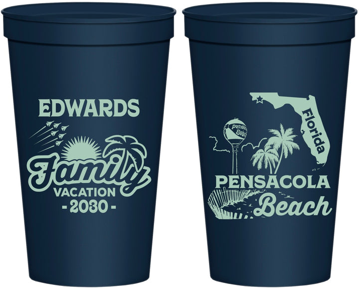 Personalized Family Vacation 22 oz Stadium Cups - Florida | 180044