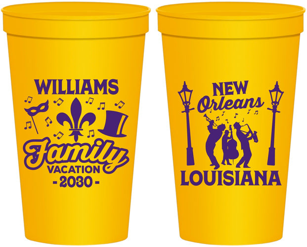 Personalized Family Vacation 22 oz Stadium Cups - New Orleans | 180047