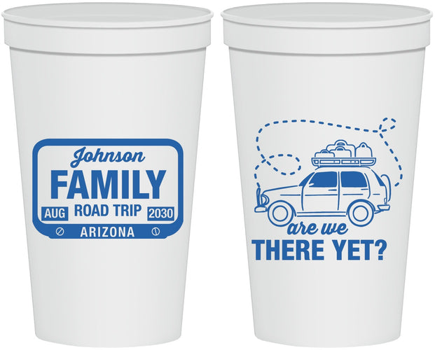 Personalized Family Vacation 22 oz Stadium Cups - Road Trip Car | 180050