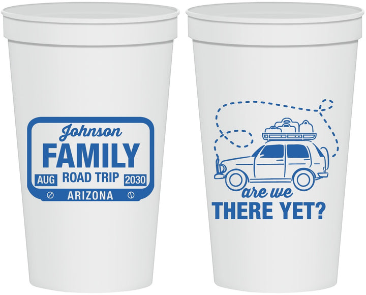 Personalized Family Vacation 22 oz Stadium Cups - Road Trip Car | 180050