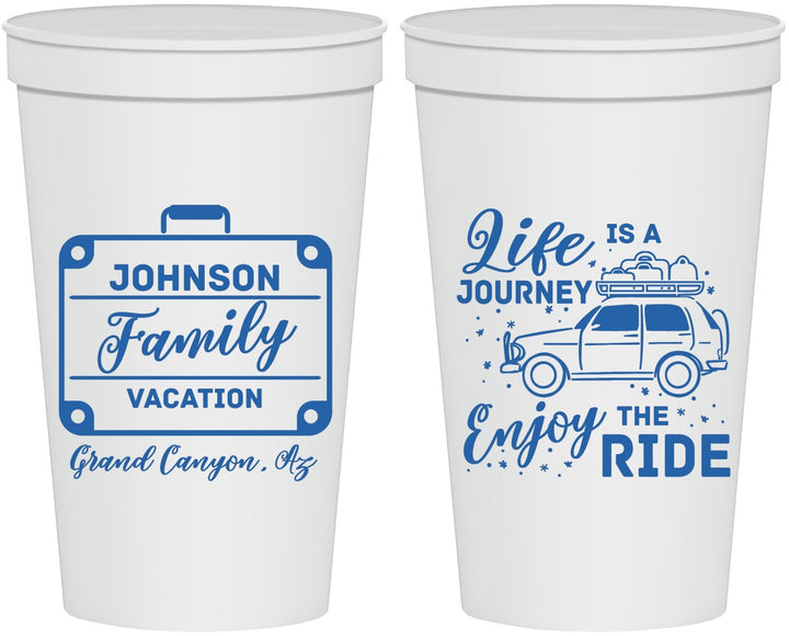 Personalized Family Vacation 22 oz Stadium Cups - Road Trip Car | 180051