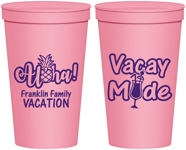 Personalized Family Vacation 22 oz Stadium Cups - Hawaii | 180053
