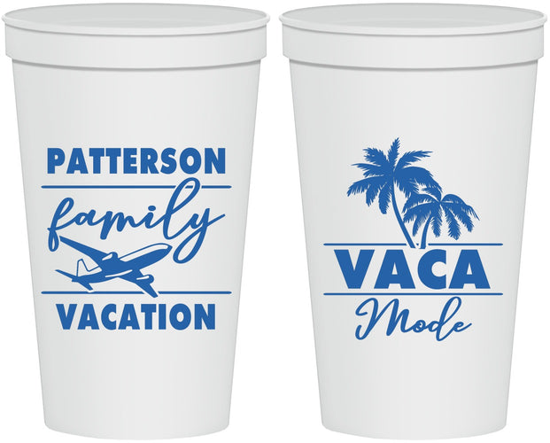 Personalized Family Vacation 22 oz Stadium Cups - Vaca Mode Trip | 180054