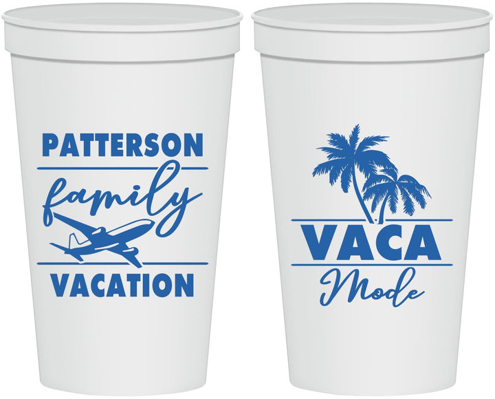 Personalized Family Vacation 22 oz Stadium Cups - Vaca Mode Trip | 180054