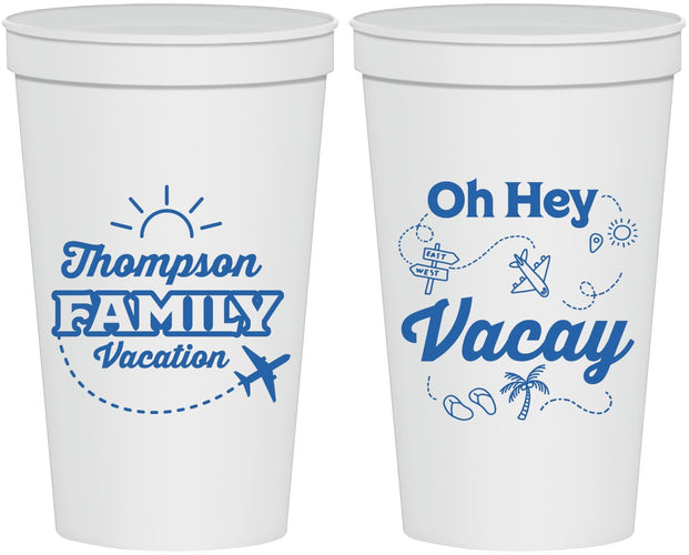 Personalized Family Vacation 22 oz Stadium Cups - Beach | 180056