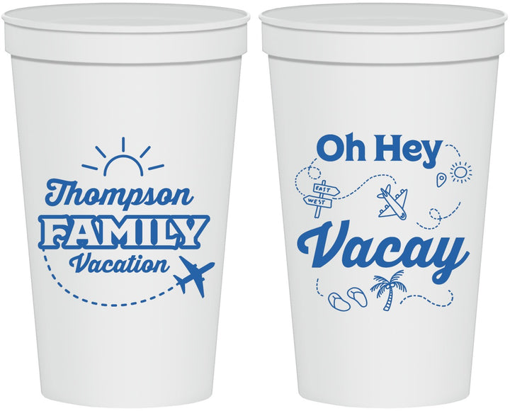 Personalized Family Vacation 22 oz Stadium Cups - Beach | 180056