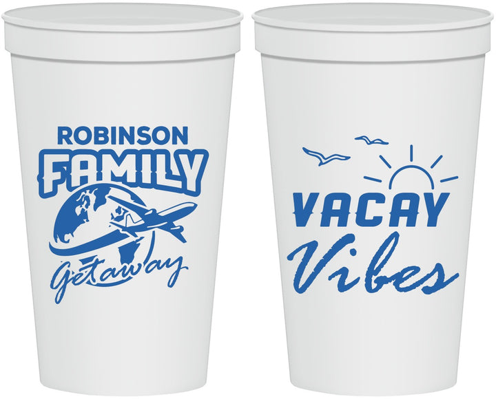 Personalized Family Vacation 22 oz Stadium Cups - Vacay Vibes | 180057