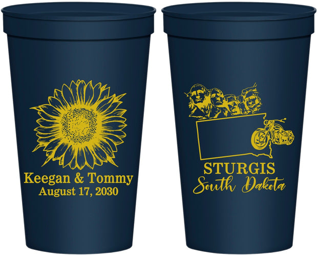 Personalized Wedding 22 oz Stadium Cups - South Dakota | 190