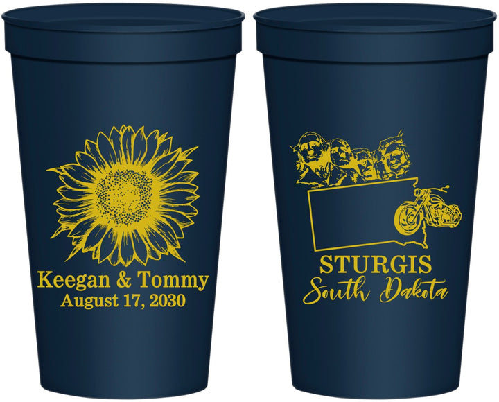 Personalized Wedding 22 oz Stadium Cups - South Dakota | 190