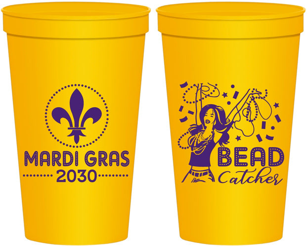 Personalized Mardi Gras 22 oz Stadium Cups - Bead Catcher Nola | 190000