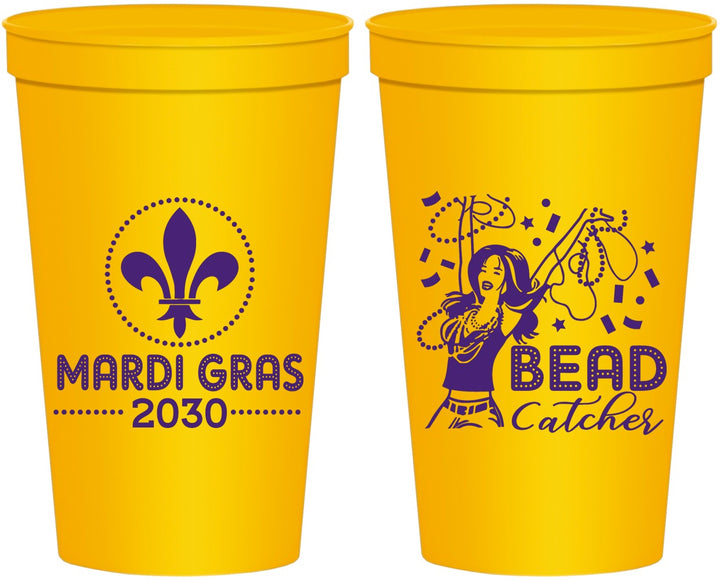 Personalized Mardi Gras 22 oz Stadium Cups - Bead Catcher Nola | 190000