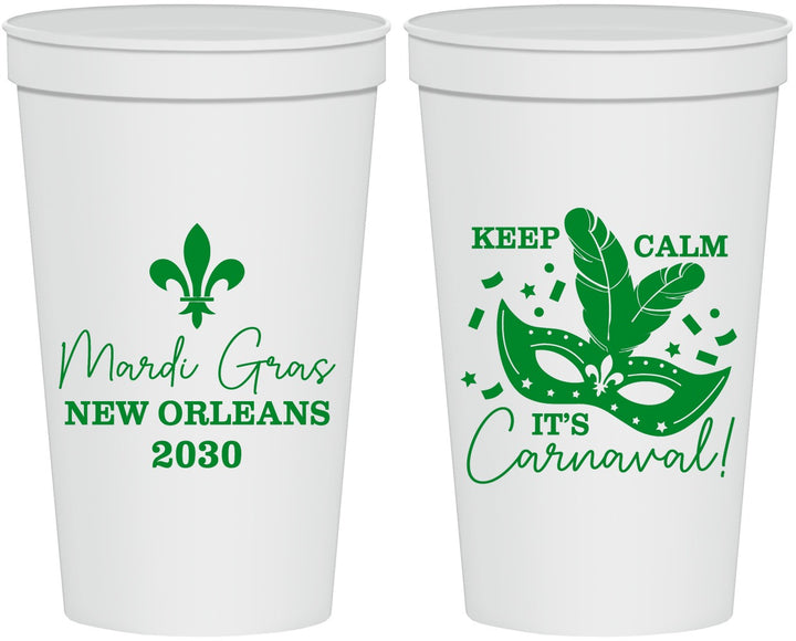 Personalized Mardi Gras 22 oz Stadium Cups - Fleur De Lis Carnaval | 190011